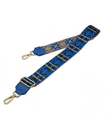 Verstelbare crossbody riem met leder - cobalt blauw Motiv