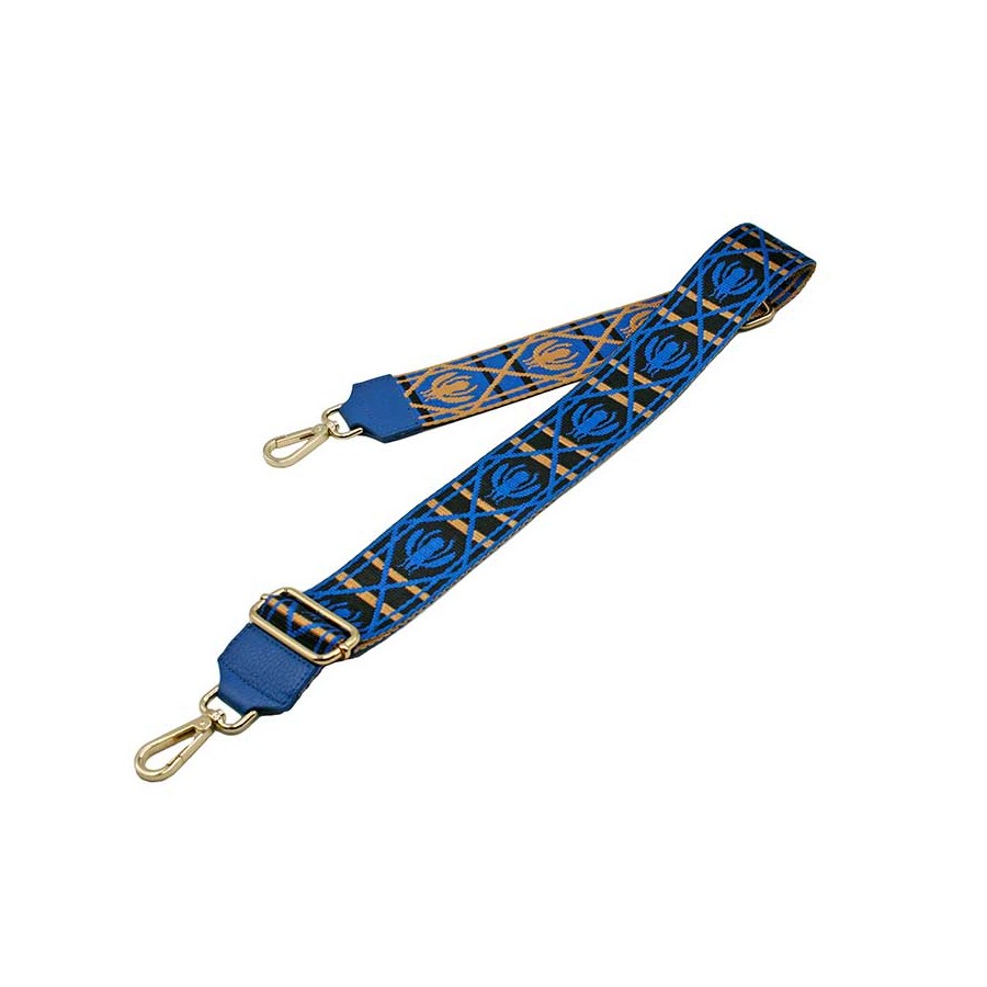 Verstelbare crossbody riem met leder - cobalt blauw Motiv